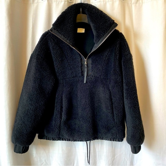 Varley Appleton Sweat Sherpa Pullover Half Zip Black Women’s XSmall - Picture 2 of 15